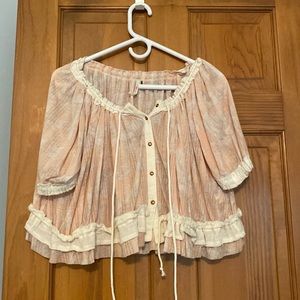 Crop top with button down tie